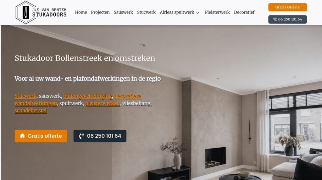 Homepage van J en E van Bentem stukadoors